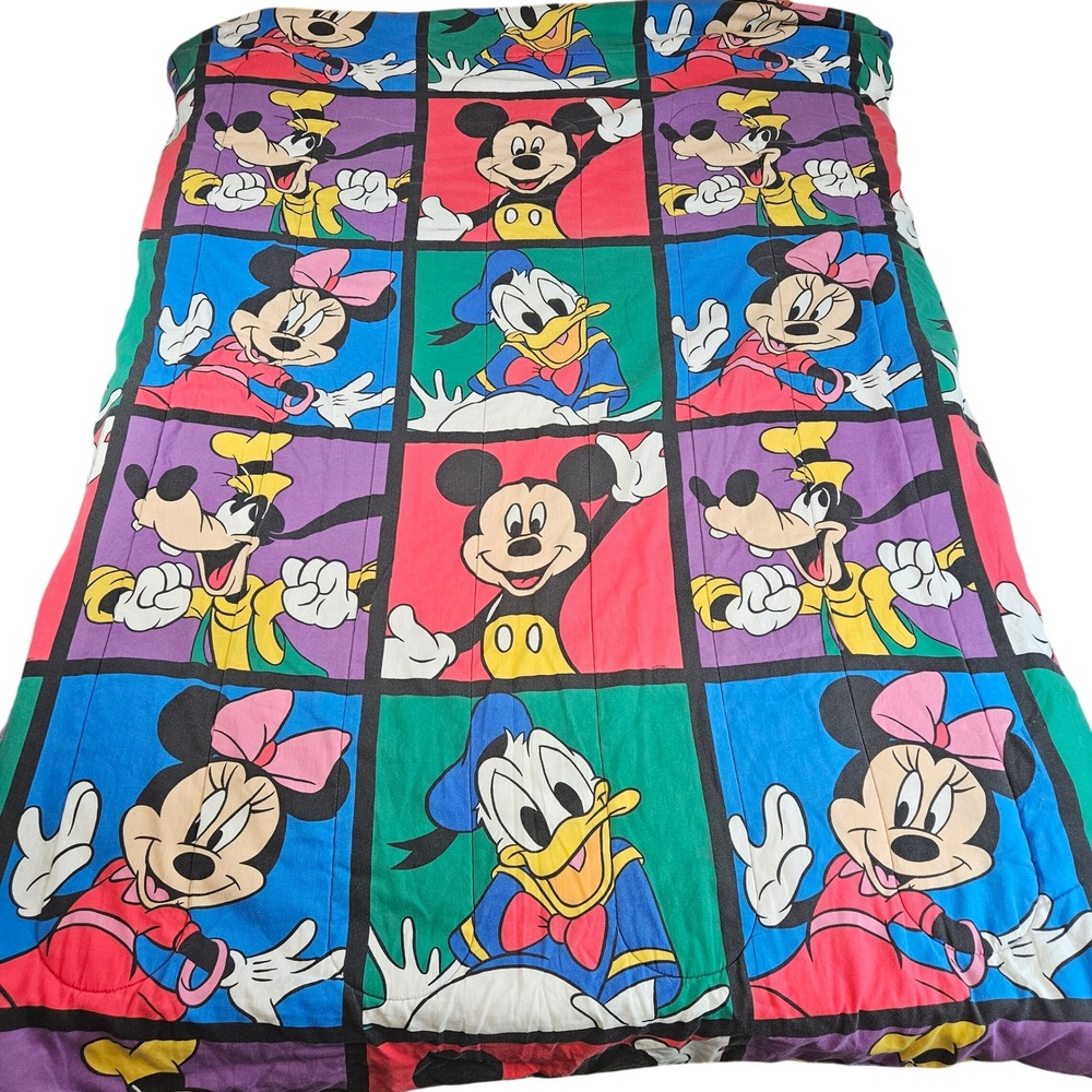 Mickey Mouse and Friends Disney colorblock vintage comforter twin